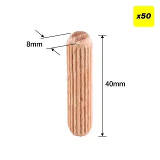 Trend DWL&sol;8X40&sol;50 8mm x 40mm Wooden Dowels &lpar;50 pack&rpar;