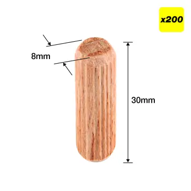 Click Here To Enlarge This Photo Of Trend DWL&sol;8X30&sol;200 8mm x 30mm Wooden Dowels &lpar;200 pack&rpar;