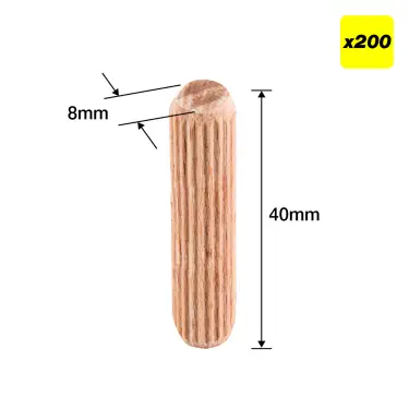 Click Here To Enlarge This Photo Of Trend DWL&sol;8X40&sol;200 8mm x 40mm Wooden Dowels &lpar;200 pack&rpar;