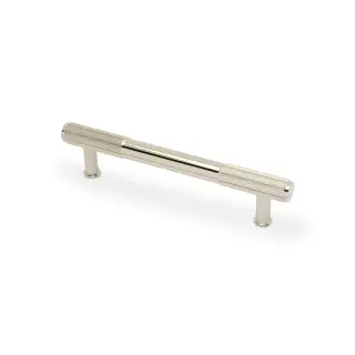 AW854R-128-PNPVD - Alexander & Wilks Washington Reeded End Cabinet Pull 128mm c&sol;c - Polished Nickel PVD
