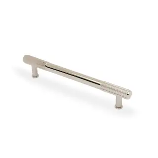 AW854R-160-PNPVD - Alexander & Wilks Washington Reeded End Cabinet Pull 160mm c&sol;c - Polished Nickel PVD