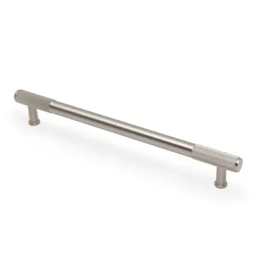 Click Here To Enlarge This Photo Of AW854R-224-SN - Alexander & Wilks Washington Reeded End Cabinet Pull 224mm c&sol;c - Satin Nickel