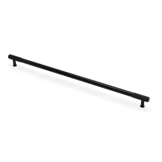 AW854R-448-BL - Alexander & Wilks Washington Reeded End Cabinet Pull 448mm c&sol;c - Black