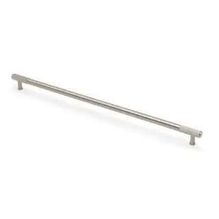 AW854R-448-SN - Alexander & Wilks Washington Reeded End Cabinet Pull 448mm c&sol;c - Satin Nickel