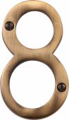 C1560 8-AT Heritage Brass Numeral 8 Face Fix 76mm &lpar;3"&rpar; Antique Brass Finish