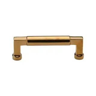 C0312 101-ULB Heritage Brass Cabinet Pull Bauhaus Design 101mm CTC Unlacquered Brass Finish