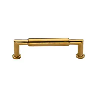 C0319 101-ULB Heritage Brass Cabinet Pull Bauhaus Round Design 101mm CTC Unlacquered Brass Finish
