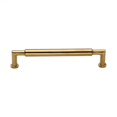 Click Here To Enlarge This Photo Of C0319 152-ULB Heritage Brass Cabinet Pull Bauhaus Round Design 152mm CTC Unlacquered Brass Finish
