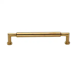 C0319 152-ULB Heritage Brass Cabinet Pull Bauhaus Round Design 152mm CTC Unlacquered Brass Finish