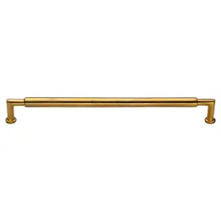 C0319 254-ULB Heritage Brass Cabinet Pull Bauhaus Round Design 254mm CTC Unlacquered Brass Finish