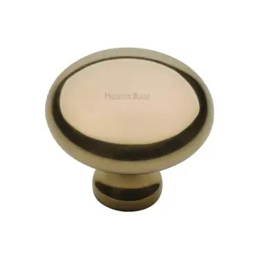 Click Here To Enlarge This Photo Of C113 38-ULB Heritage Brass Cabinet Knob Victorian Round Design 38mm Unlacquered Brass finish