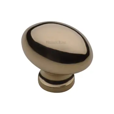 Click Here To Enlarge This Photo Of C114 32-ULB Heritage Brass Cabinet Knob Victorian Oval Design 32mm Unlacquered Brass finish