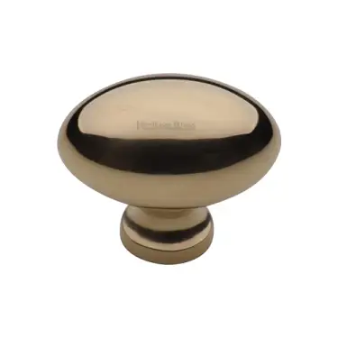 Click Here To Enlarge This Photo Of C114 38-ULB Heritage Brass Cabinet Knob Victorian Oval Design 38mm Unlacquered Brass finish