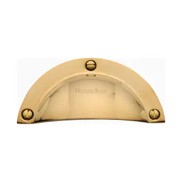 Click Here To Enlarge This Photo Of C1700-ULB Heritage Brass Drawer Cup Pull Traditional Design Unlacquered Brass finish