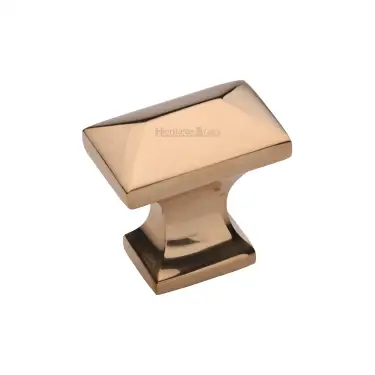 Click Here To Enlarge This Photo Of C2232-ULB Heritage Brass Cabinet Knob Pyramid Design 35mm Unlacquered Brass Finish