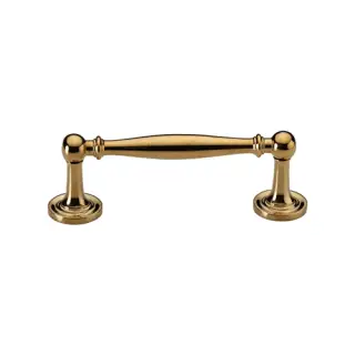 C2533 96-ULB Heritage Brass Cabinet Pull Colonial Design 96mm CTC Unlacquered Brass Finish