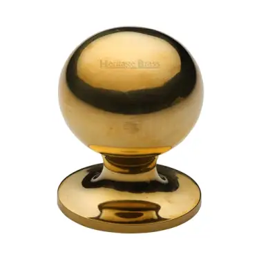Click Here To Enlarge This Photo Of C8321 38-ULB Heritage Brass Cabinet Knob Ball Design 38mm Unlacquered Brass finish