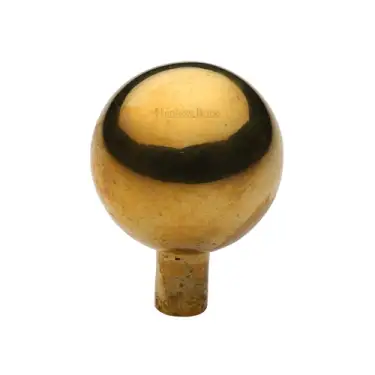 Click Here To Enlarge This Photo Of C8323 28-ULB Heritage Brass Cabinet Knob Sphere Design 28mm Unlacquered Brass finish
