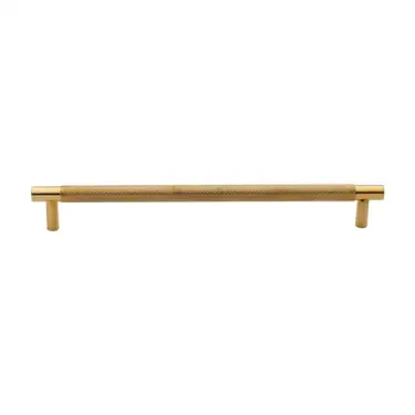 Click Here To Enlarge This Photo Of V4461 192-ULB Heritage Brass Cabinet Pull Partial Knurl Design 192mm CTC Unlacquered Brass finish