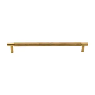 V4461 192-ULB Heritage Brass Cabinet Pull Partial Knurl Design 192mm CTC Unlacquered Brass finish