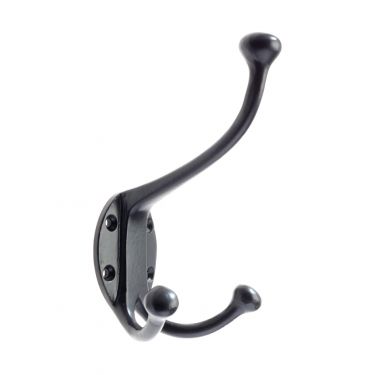 Click Here To Enlarge This Photo Of FF73PCB - Zoo Hardware Foxcote Foundries Double Hat and Coat Hook - Black Antique