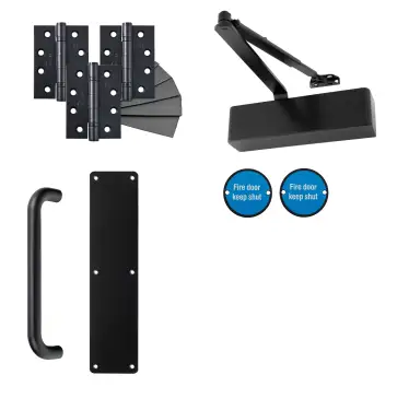 Click Here To Enlarge This Photo Of Eclipse 24470 Commercial Corridor Non-Locking Heavy Duty Door Pack - Matt Black