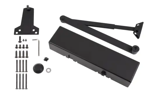 Click Here To Enlarge This Photo Of Eclipse 28904 101 Series Adjustable Size 3-6 Overhead Door Closer with Backcheck - Matt Black