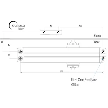 Click Here To Enlarge This Photo Of Eclipse 28981 93 Series Adjustable Size 2-4 Overhead Door Closer with Backcheck - Satin Brass