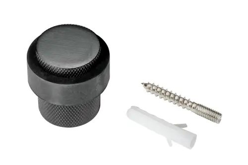 Click Here To Enlarge This Photo Of Eclipse 63761 30mm Knurled Floor Door Stop - Matt Black