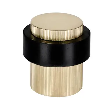 Click Here To Enlarge This Photo Of Eclipse 63774 30mm Linear Knurled Floor Door Stop - Satin Brass