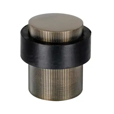 Click Here To Enlarge This Photo Of Eclipse 63775 30mm Linear Knurled Floor Door Stop - Matt Antique Brass