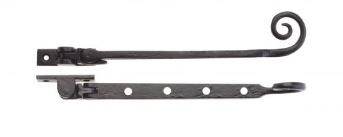 Click Here To Enlarge This Photo Of FF90B - Zoo Hardware Foxcote Foundries Curly Tail Casement Stay - 10" Black Antique