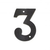 FFN03 - Zoo Hardware Foxcote Foundries 102mm Numeral - No&period; 3 - Black Antique