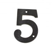 FFN05 - Zoo Hardware Foxcote Foundries 102mm Numeral - No&period; 5 - Black Antique