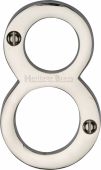 C1560 8-PNF Heritage Brass Numeral 8 Face Fix 76mm &lpar;3"&rpar; Polished Nickel Finish