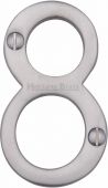 C1560 8-SC Heritage Brass Numeral 8 Face Fix 76mm &lpar;3"&rpar; Satin Chrome Finish