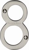 C1560 8-SN Heritage Brass Numeral 8 Face Fix 76mm &lpar;3"&rpar; Satin Nickel Finish