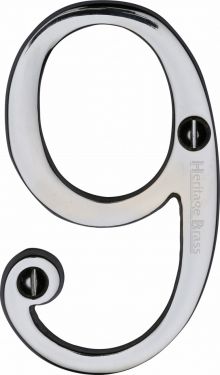 Click Here To Enlarge This Photo Of C1560 9-PC Heritage Brass Numeral 9 Face Fix 76mm &lpar;3"&rpar; Polished Chrome Finish