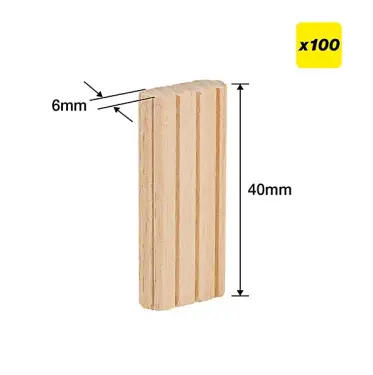 Click Here To Enlarge This Photo Of Trend TEN&sol;6X40&sol;100 6mm x 40mm Beechwood Loose Tenons &lpar;100 pack&rpar;
