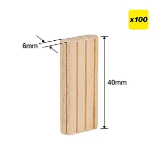 Trend TEN&sol;6X40&sol;100 6mm x 40mm Beechwood Loose Tenons &lpar;100 pack&rpar;