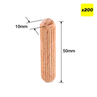 Trend DWL&sol;10X50&sol;200 10mm x 50mm Wooden Dowels &lpar;200 pack&rpar;