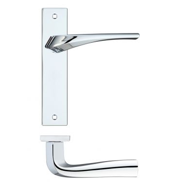 Click Here To Enlarge This Photo Of RM062CP - Zoo Hardware Rosso Maniglie 'Aries' Lever Latch on Backplate &lpar;190x42mm&rpar; Polished Chrome