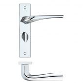 RM063CP - Zoo Hardware Rosso Maniglie 'Aries' Lever Bathroom &lpar;57mm c&sol;c&rpar; on Backplate &lpar;190x42mm&rpar; Polished Chrome