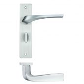 RM063SC - Zoo Hardware Rosso Maniglie 'Aries' Lever Bathroom &lpar;57mm c&sol;c&rpar; on Backplate &lpar;190x42mm&rpar; Satin Chrome