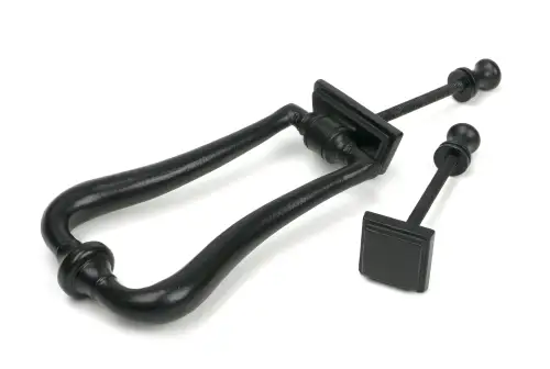 Click Here To Enlarge This Photo Of 52535 From The Anvil Matt Black Slimline Art Deco Door Knocker