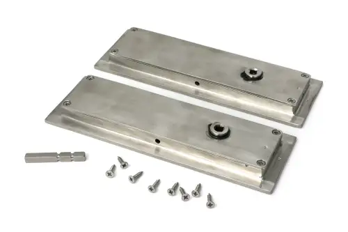 Click Here To Enlarge This Photo Of 52498 From The Anvil Satin Marine SS &lpar;316&rpar; 175mm Art Deco Rectangular Pull - Privacy Set