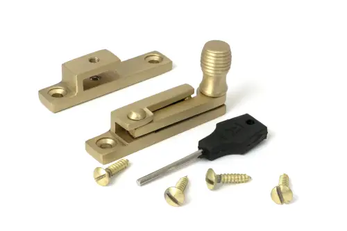 Click Here To Enlarge This Photo Of 52363 From The Anvil Satin Brass Beehive Quadrant Fastener - Narrow