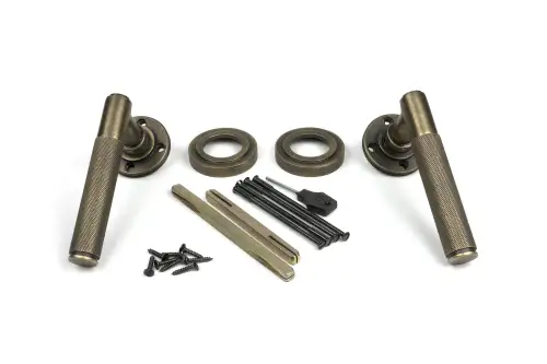 Click Here To Enlarge This Photo Of 52434 From The Anvil Burnished Brass Brompton Lever on Rose Set &lpar;Art Deco&rpar;