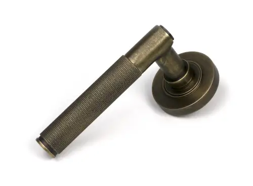 Click Here To Enlarge This Photo Of 52433 From The Anvil Burnished Brass Brompton Lever on Rose Set &lpar;Plain&rpar;