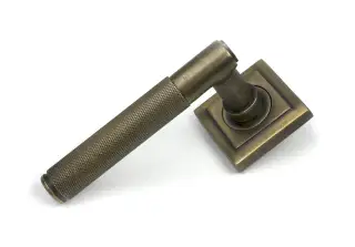 52436 From The Anvil Burnished Brass Brompton Lever on Rose Set &lpar;Square&rpar;